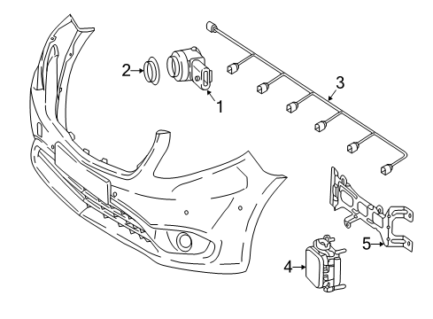 2016 Mercedes-Benz Metris Electrical Components - Front Bumper Diagram