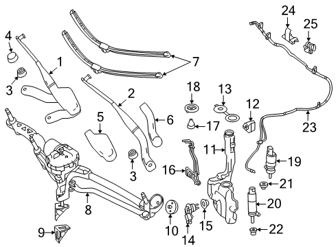 Washer Pump Grommet Diagram for 000-998-90-01