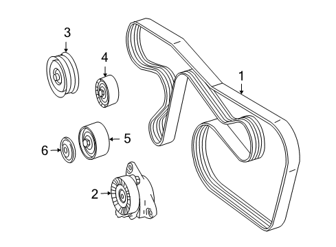 2008 Mercedes-Benz CL63 AMG Belts & Pulleys, Maintenance Diagram