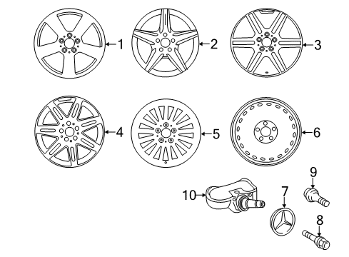 2014 Mercedes-Benz C350 Wheels Diagram 1