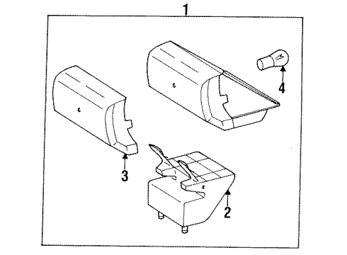 1988 Mercedes-Benz 420SEL High Mount Lamps Diagram