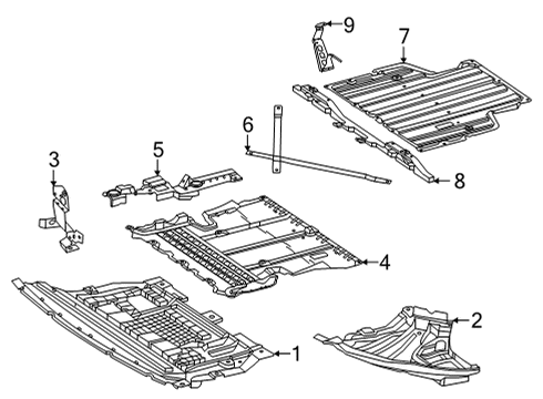 2023 Mercedes-Benz EQS 450 Splash Shields Diagram