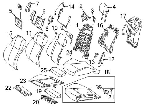 Headrest Motor Diagram for 205-970-00-26