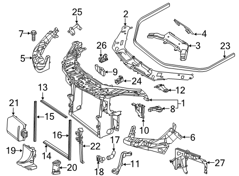 2014 Mercedes-Benz GL350 Radiator Support Diagram