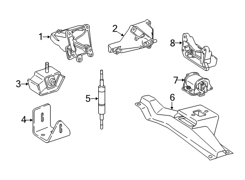 2016 Mercedes-Benz G65 AMG Engine & Trans Mounting Diagram