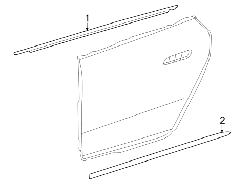 2023 Mercedes-Benz EQE 350+ SUV Exterior Trim - Rear Door Diagram