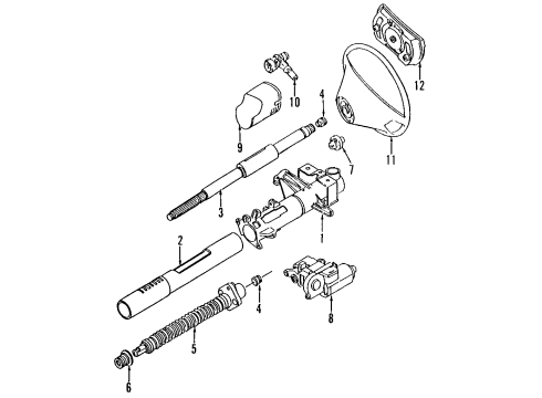 1991 Mercedes-Benz 560SEC Air Bag Components Diagram 3