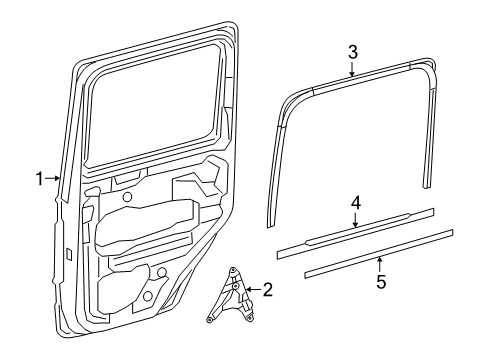 Molding Strip Diagram for 463-698-55-00-7C45