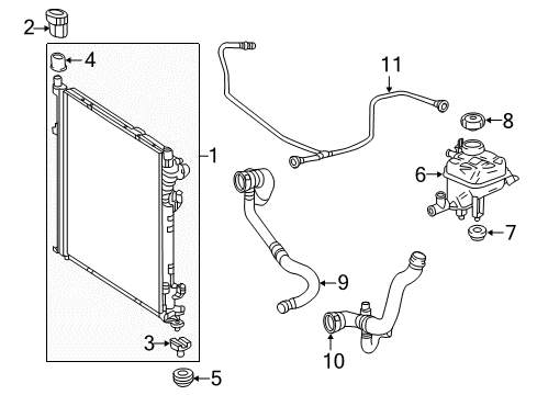 2015 Mercedes-Benz GL550 Radiator & Components Diagram