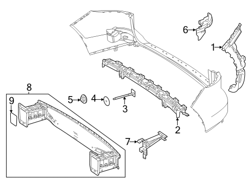 2023 Mercedes-Benz EQB 350 Bumper & Components - Rear Diagram 3