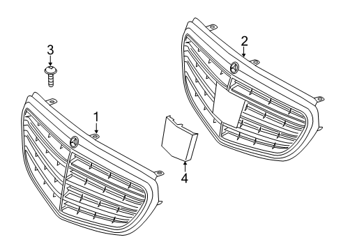 2014 Mercedes-Benz E63 AMG S Grille & Components Diagram 2