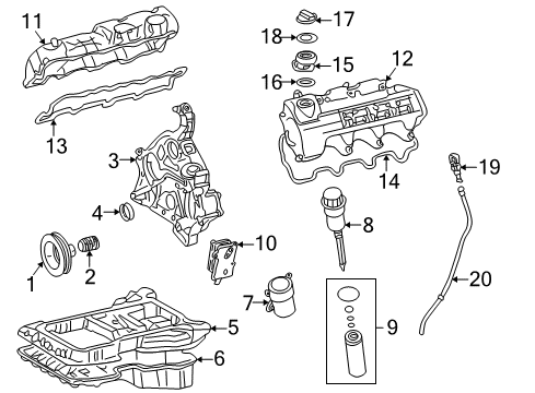 2005 Mercedes-Benz C320 Engine Parts & Mounts, Timing, Lubrication System Diagram 3