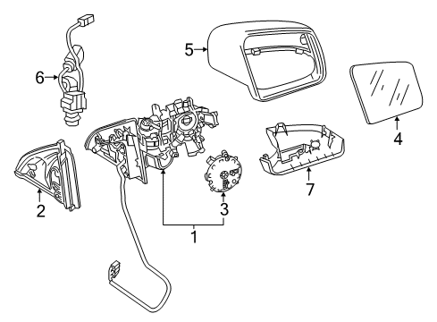 2017 Mercedes-Benz GLE400 Outside Mirrors Diagram