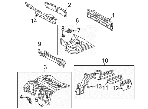 Rear Floor Pan Diagram for 170-610-01-75