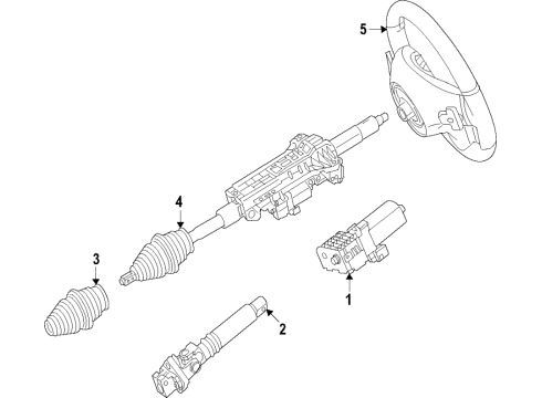 2023 Mercedes-Benz S580e Steering Column & Wheel, Steering Gear & Linkage Diagram 1