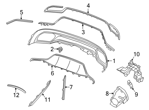 Side Molding Diagram for 205-885-06-21