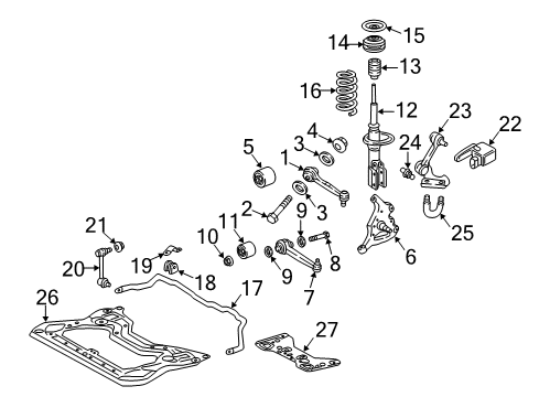 2004 Mercedes-Benz C32 AMG Front Suspension, Control Arm, Stabilizer Bar Diagram 2