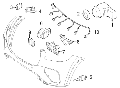 2024 Mercedes-Benz GLS450 Electrical Components - Front Bumper Diagram 1