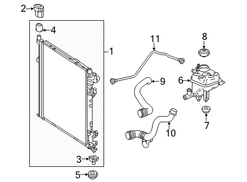 2016 Mercedes-Benz GL450 Radiator & Components Diagram