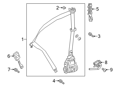 Lap & Shoulder Belt Diagram for 463-860-56-00-64-9C94