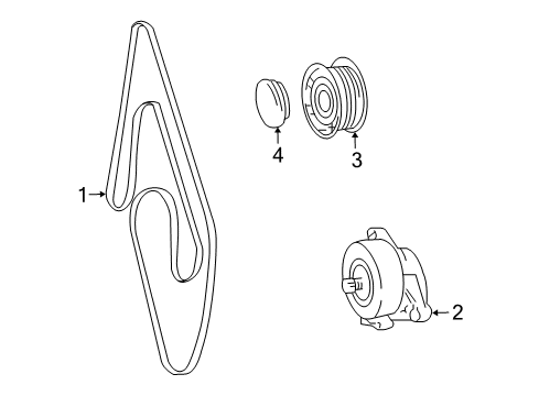 2006 Mercedes-Benz R500 Belts & Pulleys, Maintenance Diagram