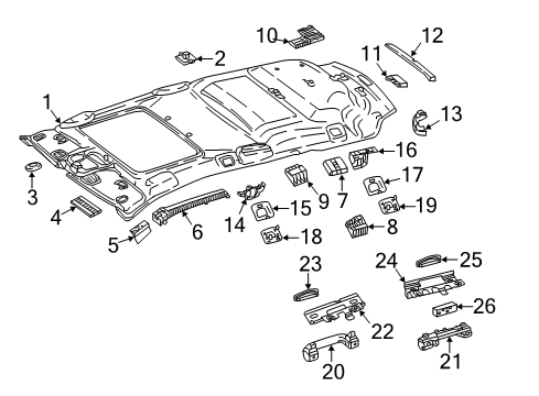 2019 Mercedes-Benz E63 AMG S Interior Trim - Roof Diagram 1