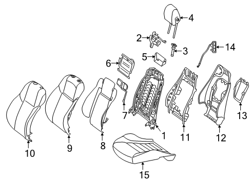 DRIVER SEAT CUSHION Diagram for 205-910-88-46-9D88