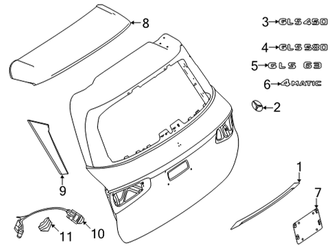 2024 Mercedes-Benz GLS450 Exterior Trim - Lift Gate