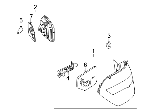 Tail Lamp Assembly Diagram for 212-906-07-58-64