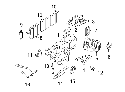 2009 Mercedes-Benz CL550 HVAC Case Diagram