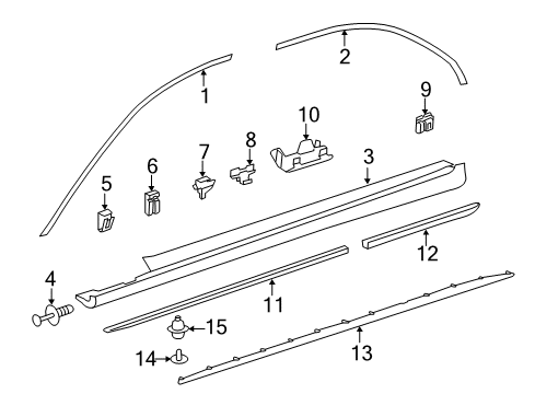 Side Molding Diagram for 205-698-06-62