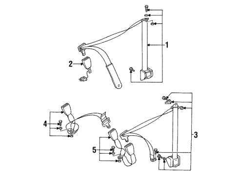 Seat Belt Assembly Diagram for 123-860-39-86