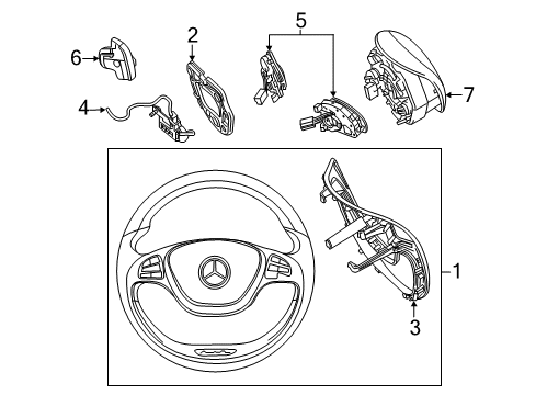 2020 Mercedes-Benz S560e Steering Column & Wheel, Steering Gear & Linkage Diagram 7