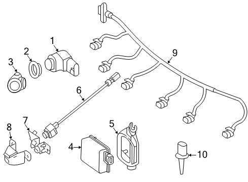 2020 Mercedes-Benz GLA250 Electrical Components - Front Bumper Diagram 1