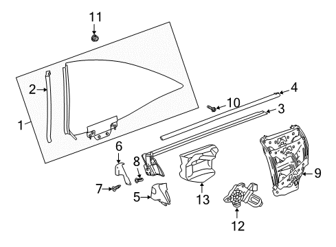 2010 Mercedes-Benz CL600 Quarter Window, Body Diagram