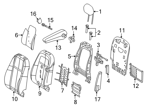 2022 Mercedes-Benz Metris Driver Seat Components Diagram 1