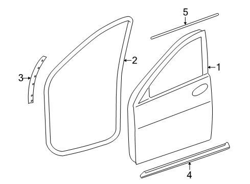 2007 Mercedes-Benz R63 AMG Front Door, Body Diagram