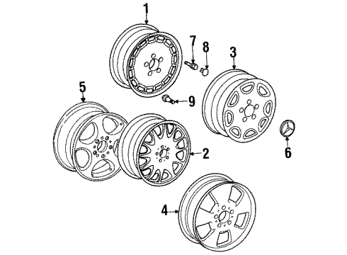 2000 Mercedes-Benz SL500 Wheels Diagram