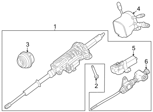 2023 Mercedes-Benz EQS 450 SUV Steering Column Assembly Diagram