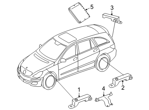 2009 Mercedes-Benz R350 Keyless Entry Components Diagram