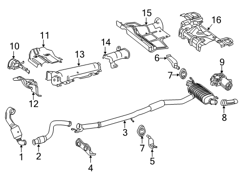 2020 Mercedes-Benz GLA250 Exhaust Components Diagram 1