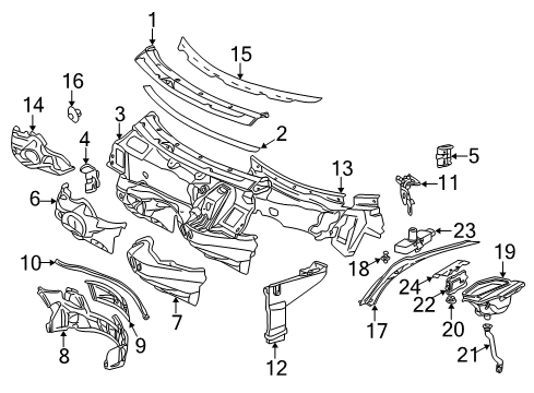 2006 Mercedes-Benz CL55 AMG Cowl Diagram