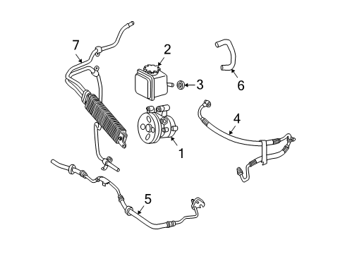 Power Steering Return Hose Diagram for 209-466-00-81