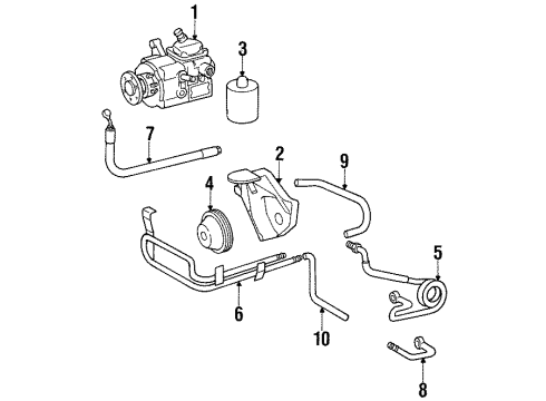 Power Steering Pressure Hose Diagram for 124-320-91-53