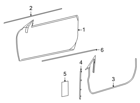 2008 Mercedes-Benz CL63 AMG Door & Components, Exterior Trim, Trim Diagram