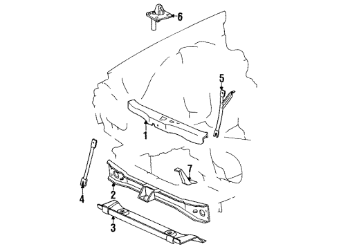 Upper Tie Bar Diagram for 123-620-07-72