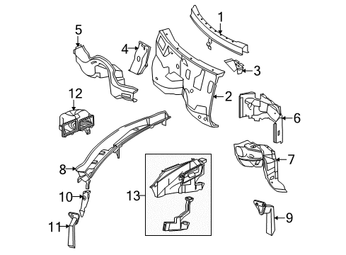 2013 Mercedes-Benz GLK350 Cowl Diagram