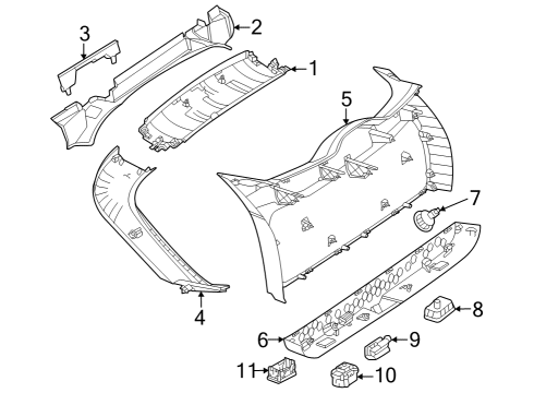 2024 Mercedes-Benz EQS 450+ SUV Interior Trim - Lift Gate Diagram