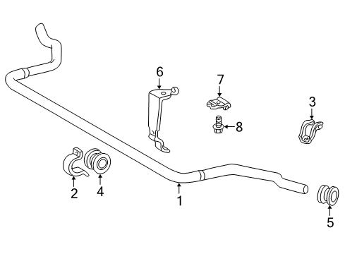 2003 Mercedes-Benz SLK32 AMG Stabilizer Bar & Components - Front Diagram