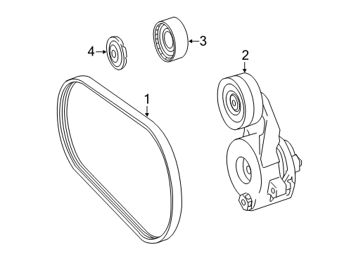 2012 Mercedes-Benz E350 Belts & Pulleys, Cooling Diagram 1